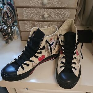 Converse Black and Cream Graphic High-Tops